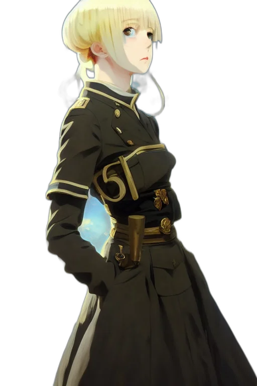 staff, jacket, crown, dress, concept art, anime, fantasy art, 3d render transparent PNG cut-out