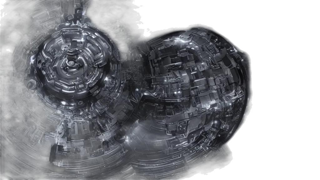 robot, concept art, 3d render, photorealistic, cyberpunk, outer space, fog, aliens transparent PNG cut-out