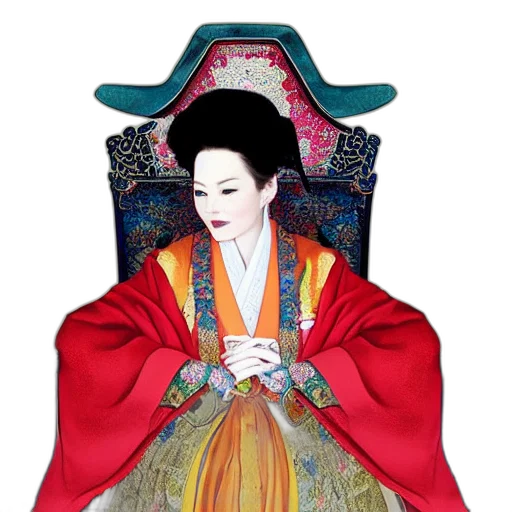 dress, jewelry, crown, staff transparent PNG cut-out