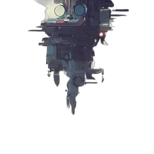 robot, weapon, face, mask, concept art, pixel art, watercolor, 3d render transparent PNG cut-out
