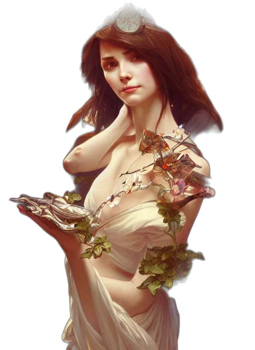 dress, jewelry, fantasy art, concept art, photorealistic, pixel art, forest, earth tones transparent PNG cut-out