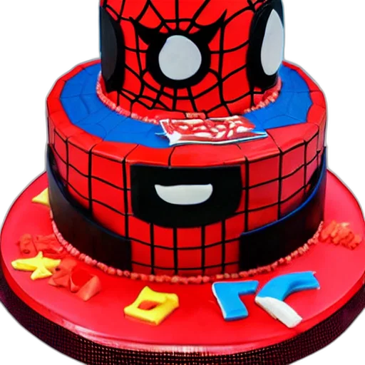 hat, 3d render, chinese, knockoff, spider, man, birthday, cake transparent PNG cut-out