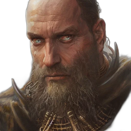 face, sword, staff, fantasy art transparent PNG cut-out