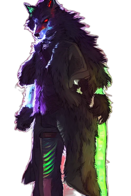 jacket, staff, creature, mask transparent PNG cut-out