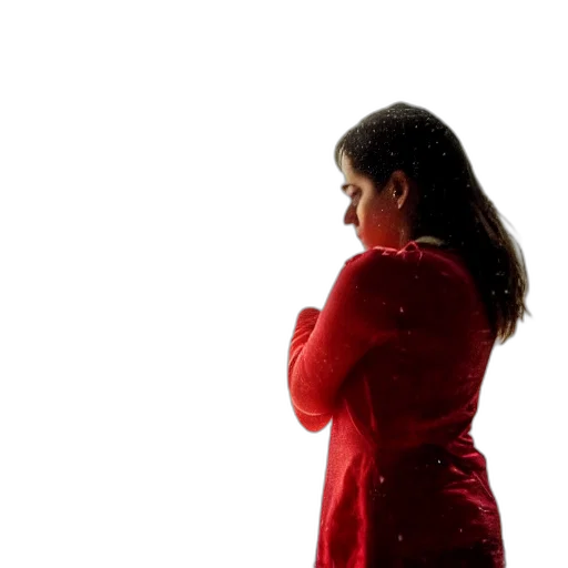 dress, jacket, staff, red, photo, sad, spanish, young transparent PNG cut-out