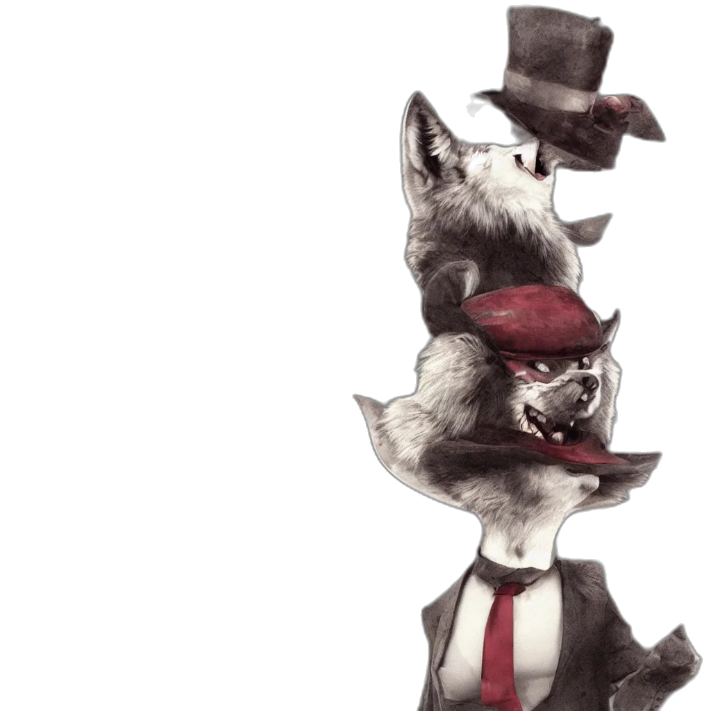 hat, staff, animal, mask, concept art, 3d render, fantasy art, pixel art transparent PNG cut-out