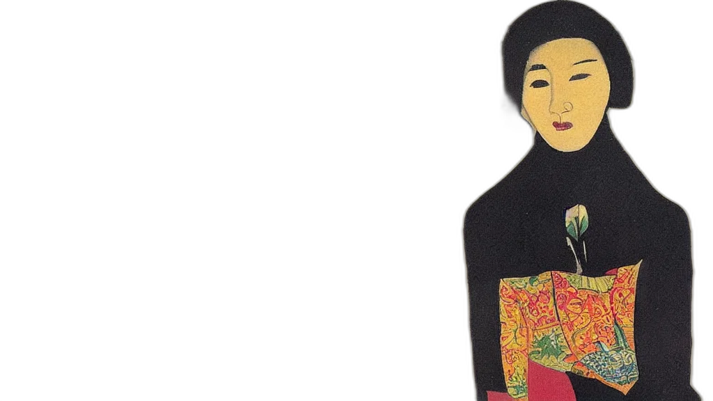 asian, woman, synthetism, artwork transparent PNG cut-out