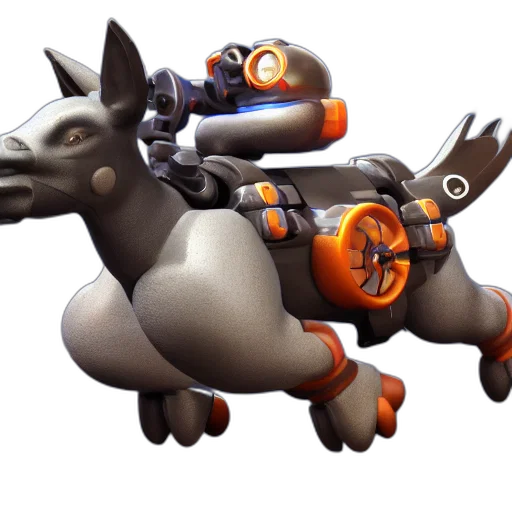 dragon, weapon, animal, robot, concept art, 3d render, flying, donkey transparent PNG cut-out