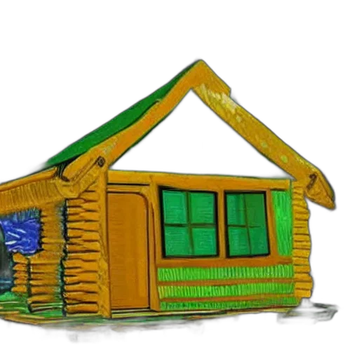 building, furniture, 3d render, concept art, photorealistic, snow, log, cabin transparent PNG cut-out