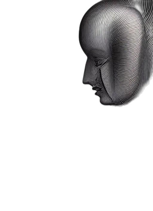 face, mask, robot, hair, photorealistic, pencil sketch, 3d render, concept art transparent PNG cut-out