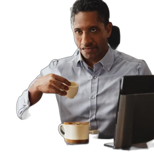 staff, furniture, face, 3d render, office, scene, man, conversing transparent PNG cut-out