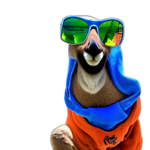 animal, jacket, creature, staff, 3d render, photorealistic, cartoon, portrait transparent PNG cut-out