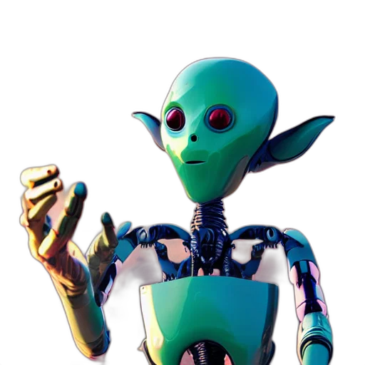 robot, staff, creature, mask transparent PNG cut-out