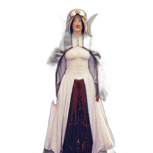 dress, staff, concept art, fantasy art, 3d render, pixel art, portrait, priestess transparent PNG cut-out