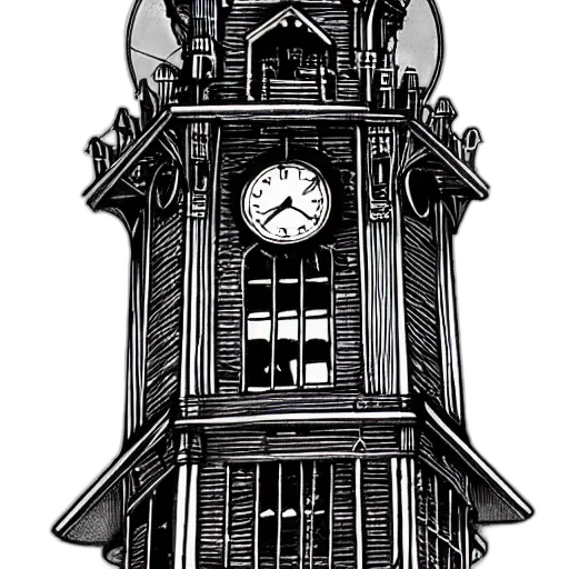 building, dress, staff, concept art, photorealistic, 3d render, cartoon, clock transparent PNG cut-out