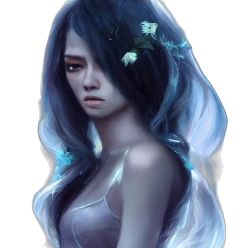 face, dress, fantasy art, photorealistic transparent PNG cut-out