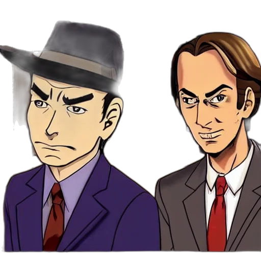 hat, cartoon, comic book art, concept art, anime, better, call, saul transparent PNG cut-out