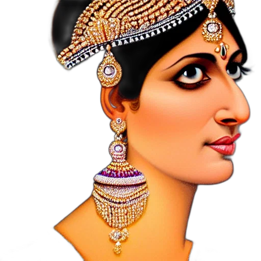 jewelry, crown, face, photorealistic transparent PNG cut-out