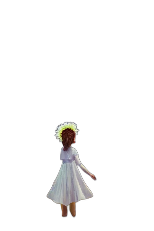 dress, staff, crown, flower transparent PNG cut-out