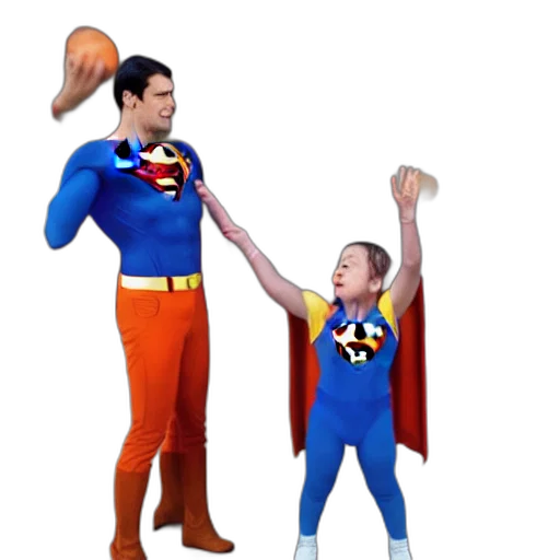 concept art, 3d render, comic book art, superman transparent PNG cut-out