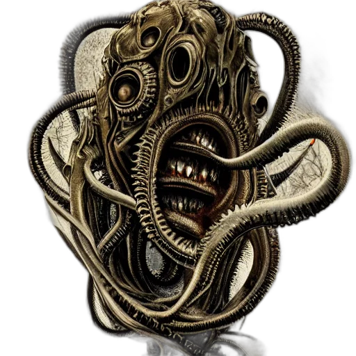 mask, creature, face, hair, concept art, fantasy art, 3d render, photorealistic transparent PNG cut-out