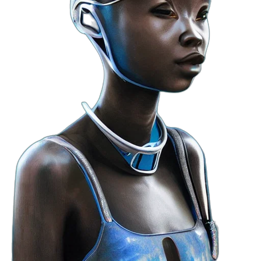 robot, face, jewelry, staff transparent PNG cut-out