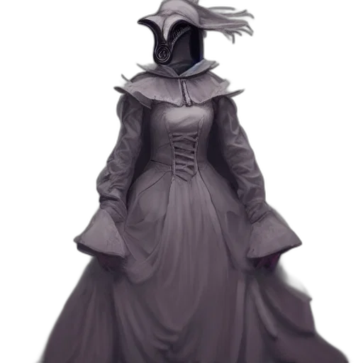 dress, mask, jacket, staff transparent PNG cut-out