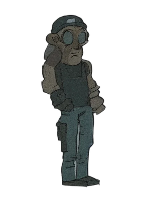 staff, robot, jacket, weapon transparent PNG cut-out