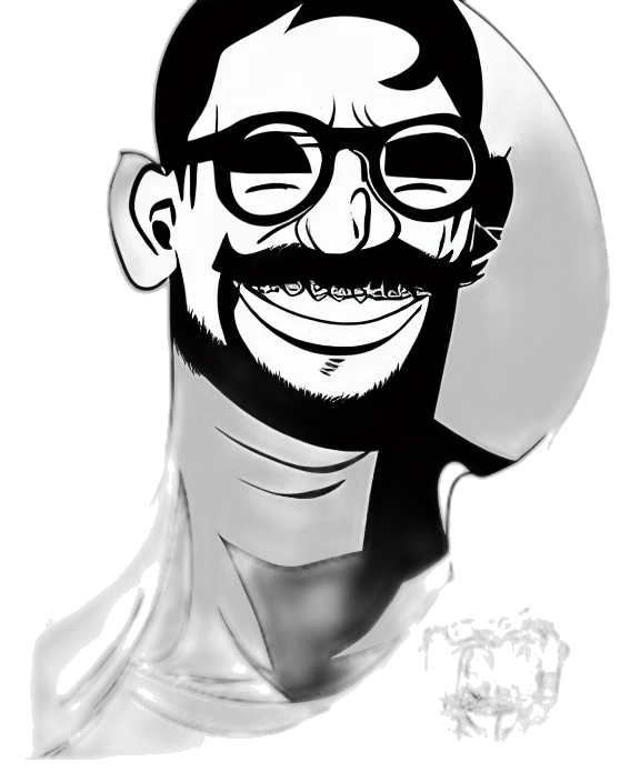 face, staff, cartoon, comic book art transparent PNG cut-out