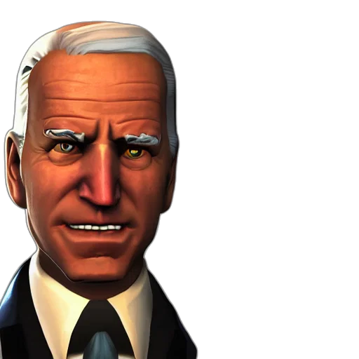 face, 3d render, concept art, photorealistic, comic book art, joe, biden, team transparent PNG cut-out