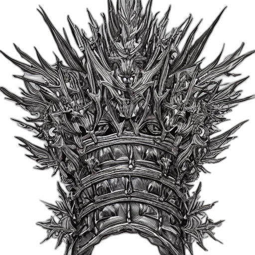 crown, jewelry, dragon, sword, fantasy art, concept art, 3d render, photorealistic transparent PNG cut-out