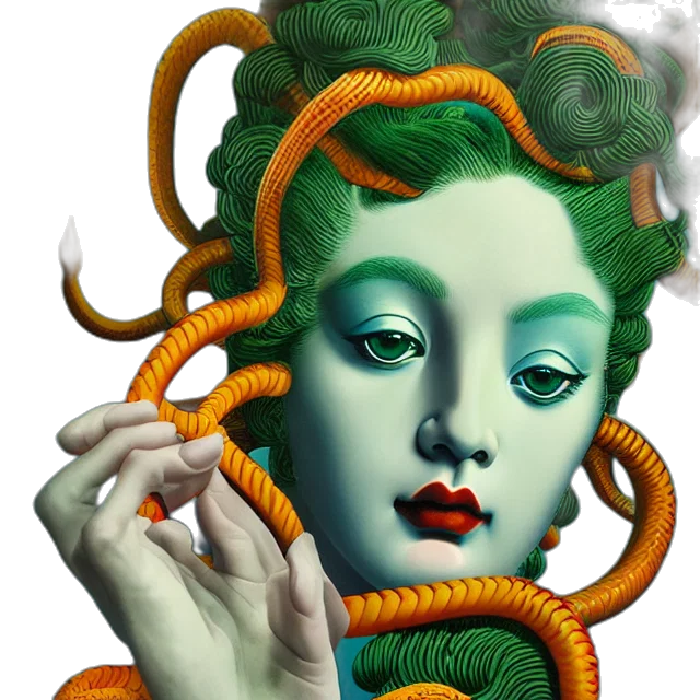 jewelry, creature, hair, fantasy art, photorealistic, concept art, comic book art, outer space transparent PNG cut-out