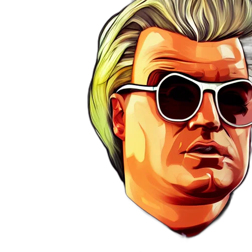 face, jacket, comic book art, pixel art transparent PNG cut-out