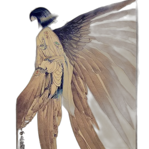 jacket, creature, staff, robot, concept art, watercolor, fantasy art, comic book art transparent PNG cut-out