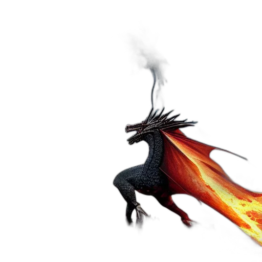 dragon, animal, creature, staff transparent PNG cut-out