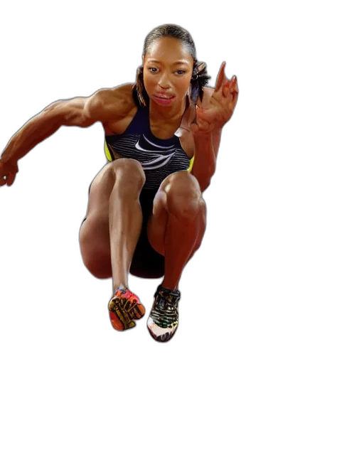 photorealistic, allyson, felix, crouching transparent PNG cut-out