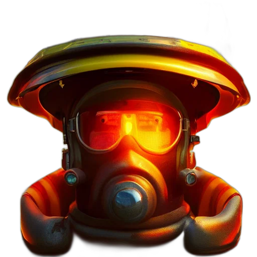 mask, robot, concept art, 3d render transparent PNG cut-out