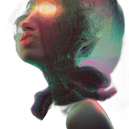 mask, face, robot, hair transparent PNG cut-out
