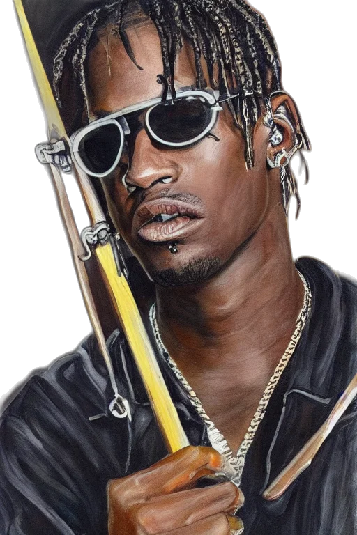 staff, weapon, face, photorealistic transparent PNG cut-out