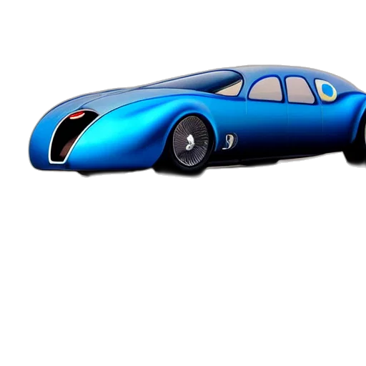 car, animal, 3d render, concept art, photorealistic, cartoon, blue, retro transparent PNG cut-out