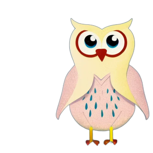 animal, 3d render, concept art, pixel art, cartoon, pastel, cute, owl transparent PNG cut-out