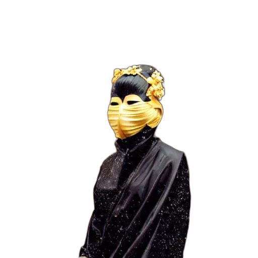 mask, jacket, face, staff transparent PNG cut-out