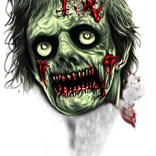 face, comic book art, concept art, photorealistic, fantasy art, zombie, mork transparent PNG cut-out