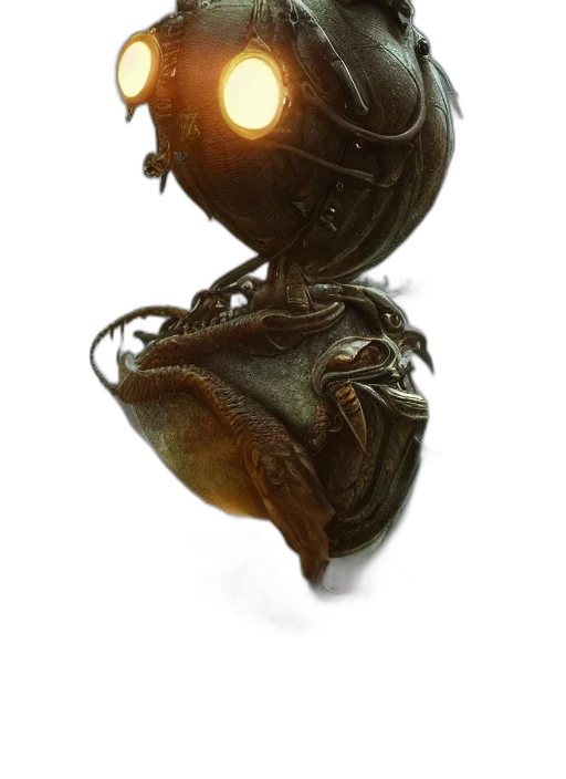 robot, mask, creature, face, concept art, fantasy art, 3d render, photorealistic transparent PNG cut-out