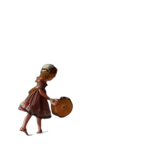 dress, umbrella, staff, hat transparent PNG cut-out