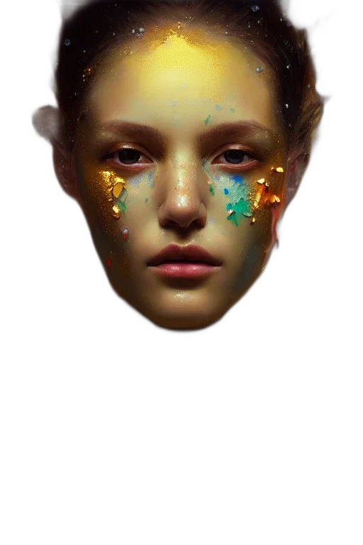 face, mask, crown, jewelry, photorealistic, cyberpunk, fantasy art, concept art transparent PNG cut-out