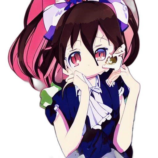 staff, dress, face, mask, anime, cartoon, pixel art, vaporwave transparent PNG cut-out