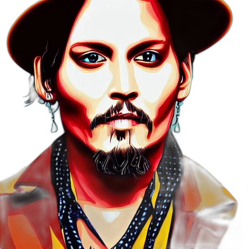 face, photorealistic, cartoon, fantasy art, watercolor, red, portrait, jonny transparent PNG cut-out