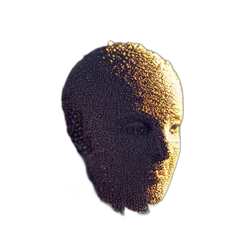 mask, face, robot, crown, 3d render, photorealistic, concept art, pixel art transparent PNG cut-out