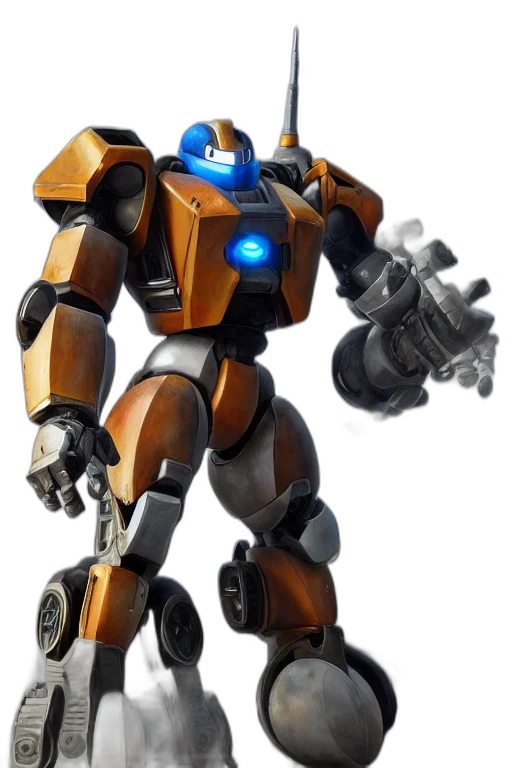 robot, weapon, concept art, 3d render, mechwarrior, mercenaries, mech, megaman transparent PNG cut-out